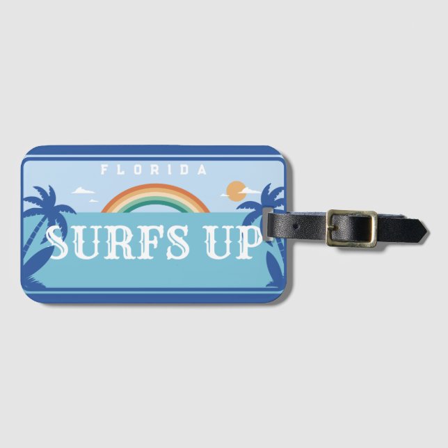 Étiquette À Bagage SURFS customisés EN HAUT FLORIDE (Devant Horizontal)
