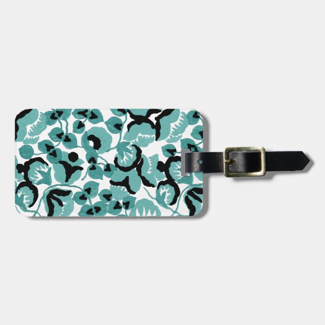 Étiquette À Bagage Sweet Pea (Teal) Fine Art (Devant horizontal)