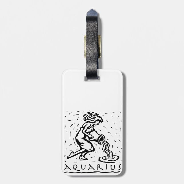 Étiquette À Bagage Symbole astrologique zodiaque de l'année d'anniver (Dos Vertical)