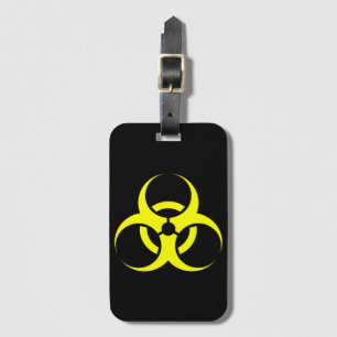 Étiquette À Bagage Symbole biologique de biodanger jaune