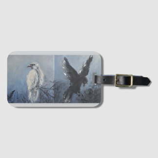Étiquette À Bagage Symbole de peinture à l'huile de corbeau Sagesse M