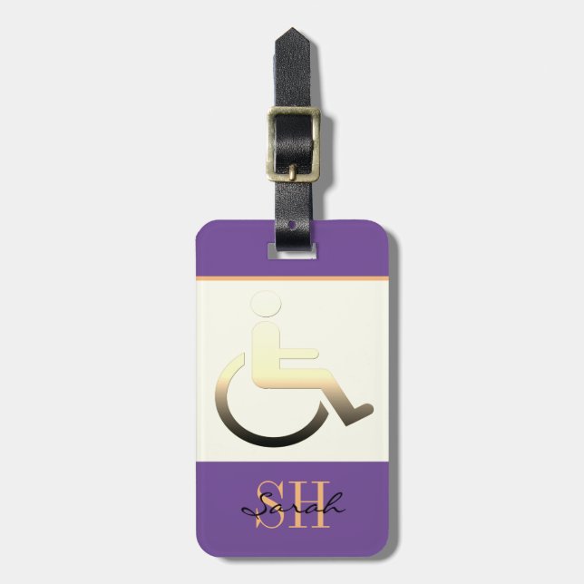 Étiquette À Bagage Symbole et monogrammed/étiquette de bagage désacti (Devant Vertical)