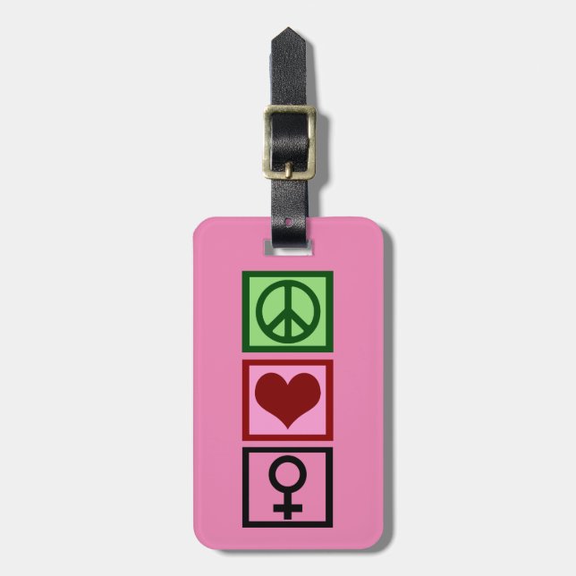 Étiquette À Bagage Symbole féminin assez rose (Devant Vertical)