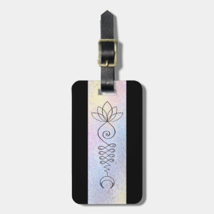 Étiquette À Bagage Symbole sacré de la géométrie de lune de Lotus de