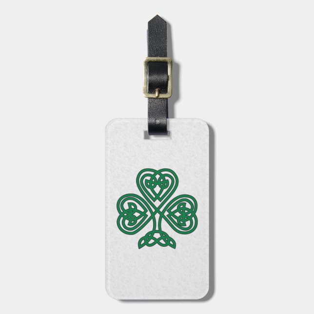 ÉTIQUETTE À BAGAGE SYMBOLE SHAMROCK IRLANDAIS (Devant Vertical)