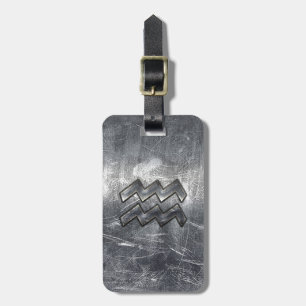 Étiquette À Bagage SYMBOLE Zodiaque Aquarius Acier en argent désorgan