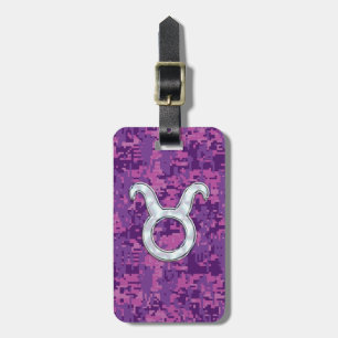 Étiquette À Bagage Symbole Zodiaque de Pearl Taurus sur Camo numériqu