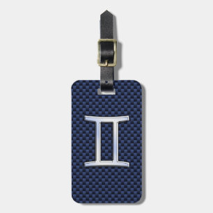 Étiquette À Bagage SYMBOLE Zodiaque Gemini Marine Style Fibre de carb