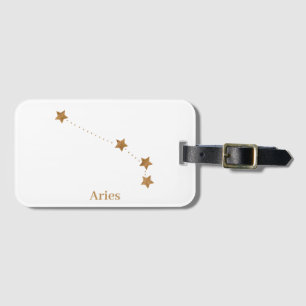 Étiquette À Bagage SYMBOLE Zodiaque moderne Gold Aries   Incendie d'é