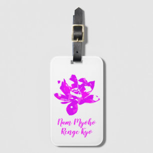 Étiquette À Bagage Symétrie Spirituelle Rose & Blanc Lotus Fleur