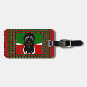 Étiquette À Bagage Sympathique Kenyan Hearts drapeau noir rouge vert