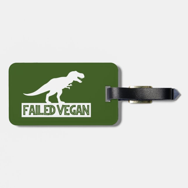 Étiquette À Bagage T-Rex Vegan ayant échoué (Dos horizontal)