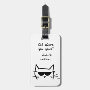 Étiquette À Bagage Tacauds fâchés de chat quand vous êtes allés