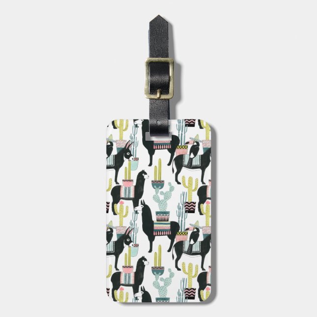 Étiquette À Bagage Taco à propos d'amour | Motif Llama & Donkey (Devant Vertical)