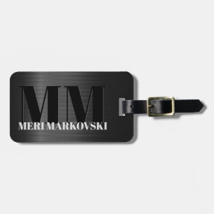 Étiquette À Bagage Tag 5 de la fibre de carbone gris brillant