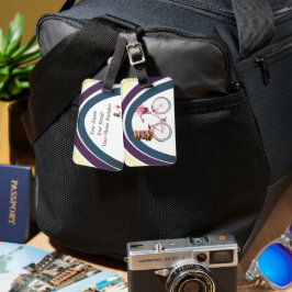 Étiquette À Bagage Tag Arc-en-ciel, Vélo et Livres Bagage acrylique C