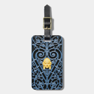 Étiquette À Bagage Tag Art Deco Woman Head Heart Fer Forgé