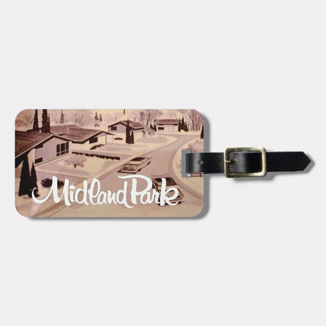 Étiquette À Bagage Tag avec bracelet en cuir (Devant horizontal)