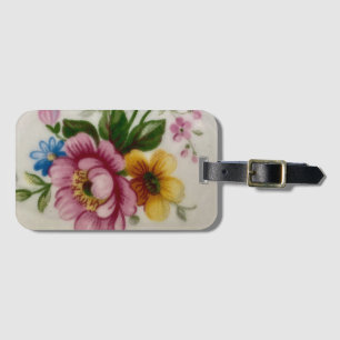 Étiquette À Bagage Tag Bouquet floral de la coupe de thé