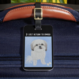 Étiquette À Bagage Tag de bagage de chien mélangé maltais et chih Tzu
