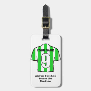 Étiquette À Bagage Tag de bagage de football - avec chemise verte et 