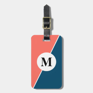 Étiquette À Bagage Tag de bagage géométrique de la marine de corail