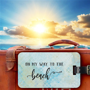 Étiquette À Bagage Tag de bagage Motif de plage de couleur de la mer