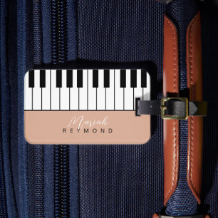 Étiquette À Bagage Tag de bagage pour Rose tout-en-un Piano avec nom