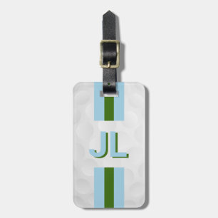 Étiquette À Bagage Tag de sac de golf personnalisé Blue Green Preppy