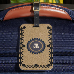 Étiquette À Bagage Tag en cuir de style sud-ouest