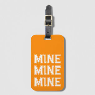 Étiquette À Bagage Tag Neon Orange Bold Mine Funny Luggage