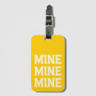 Étiquette À Bagage Tag Neon Yellow Bold Mine Funny Kids