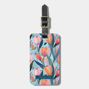 Étiquette À Bagage Tags des bagages Fleurs de tulipe