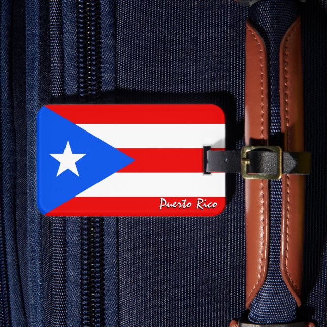 Étiquette À Bagage Tags Porto Rico Luggage, drapeau portoricain (Insitu Rectoal 4)