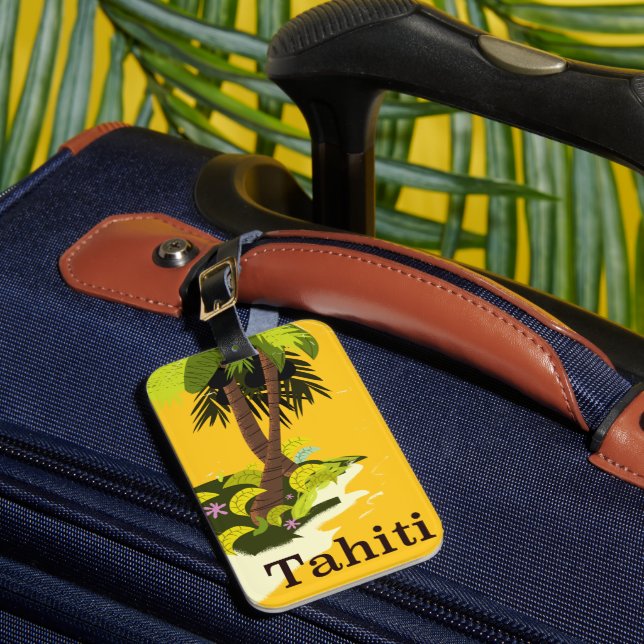 Étiquette À Bagage Tahiti Retro affiche de voyage toile Imprimer (Insitu Rectoal 1)
