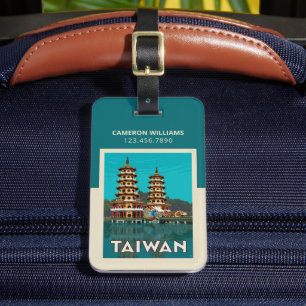 Étiquette À Bagage Taïwan Pagode Du Dragon Et Du Tigre
