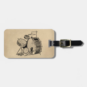 Étiquette À Bagage Tambours vintages pour kit tambour