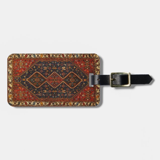 Étiquette À Bagage Tapis oriental d'antiquité persan turc tapis (Devant horizontal)