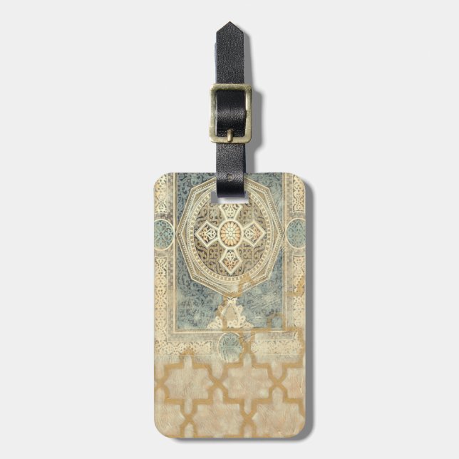 Étiquette À Bagage Tapisserie ornementale avec design géométrique orn (Devant Vertical)