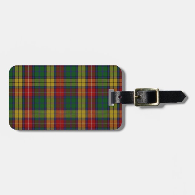 Étiquette À Bagage Tartan de famille de clan de Buchanan (Devant horizontal)