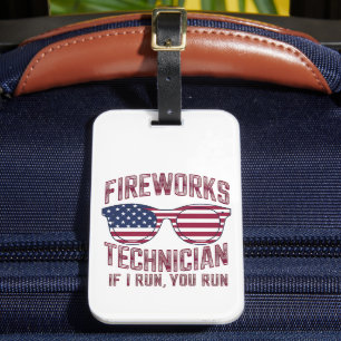 Étiquette À Bagage Technicien de feux d'artifice 4 juillet drôle Usa