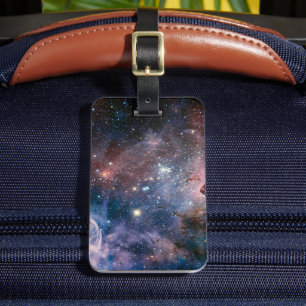 Étiquette À Bagage Télescope Nebula Hubble Carina Rouge et Bleu