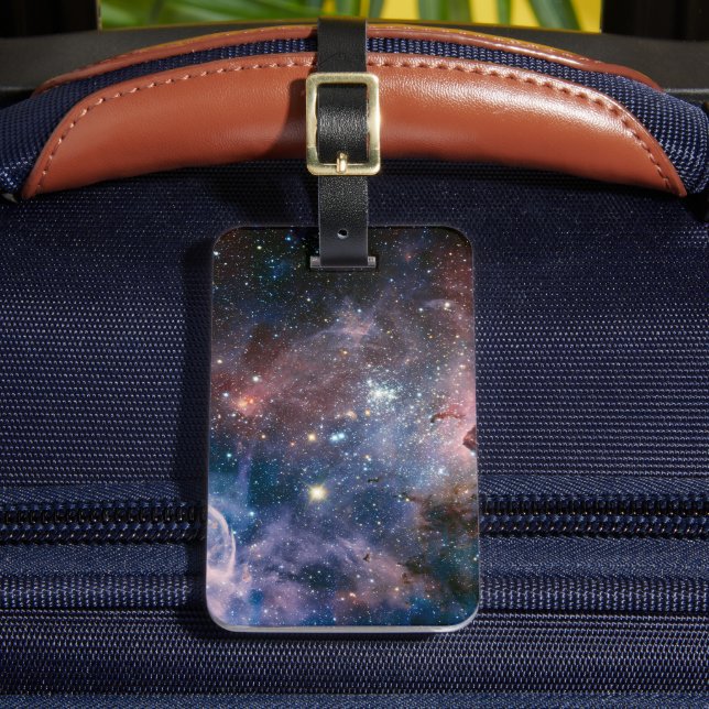 Étiquette À Bagage Télescope Nebula Hubble Carina Rouge et Bleu (Insitu Rectoal 2)