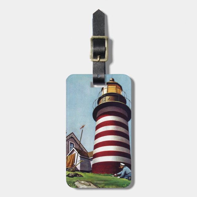 Étiquette À Bagage Teneur de phare par Stevan Dohanos (Devant Vertical)