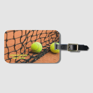 Étiquette À Bagage Tennis de texte personnalisé