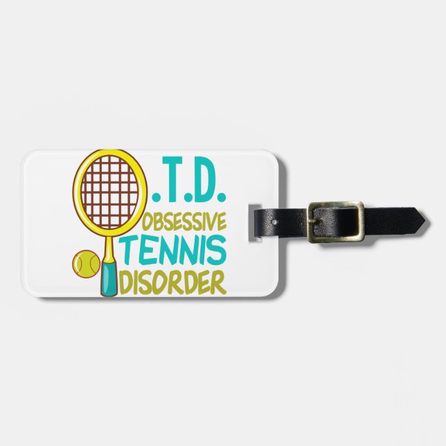 Étiquette À Bagage Tennis drôle (Devant horizontal)