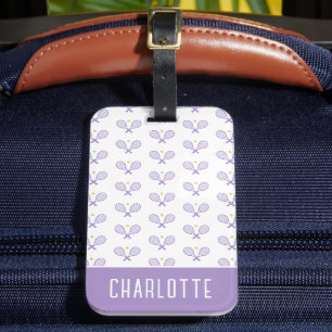 Étiquette À Bagage Tennis Personnalisé Motif Tennis Personnalisé