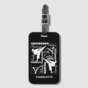 Étiquette À Bagage Terminologie des sports d'arts martiaux de Taekwon