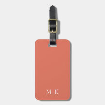 Terracotta et blanc | Monogramme moderne