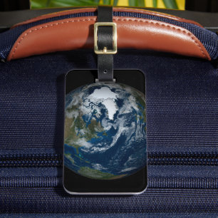 Étiquette À Bagage Terre Avec Nuages Et Glace De Mer 2